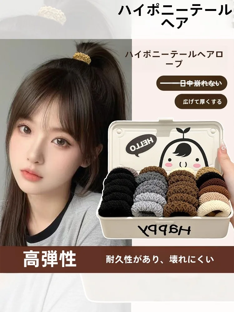 カラー太めポニーテール用ヘアゴム：高弾力素材で長持ちする秋冬スタイルの実用性