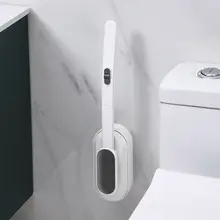 壁掛けトイレブラシ【使い捨て交換ヘッド・隅々まで掃除可能・取り付け簡単】