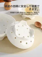 陶器製 高脚蒸し皿【家庭用・蒸し料理用・多機能】