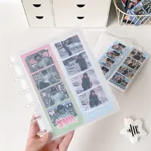 シンプルなマッシュルームボタンの6インチポストカードアルバム【縦型・チケット収納・4区分・追星カード用】