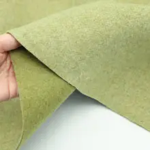 抹茶グリーンの花柄ウール混紡生地【ダブルフェイス・極上の柔らかさ・コート用】