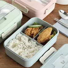 小麦ストロー製分格ランチボックス【保温・学生向け・成人用・ふた付き・電子レンジ対応】