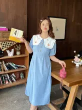 バイカラーのルーズフィットワンピース【レディース・フルスリーブ・梨型・アップル型】（セットア ップ対応）