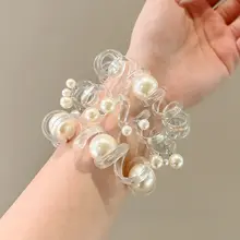 パール電話コードヘアゴム女性用 2025 新しいスタイル