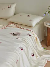 少女心をくすぐる涼感天絲刺繍入り夏用掛け布団【夏季用・睡眠快適】（セットアップ対応）