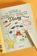 可愛いクマのクリスマス防水ステッカー【DIYデコレーション・手帳やスマホ用・移動可能】