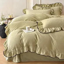 冬季用厚手ミルクフランネル蝶デザインのフレンチスタイル四点セット【ピンク・レース付き】（セットアップ対応）