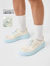 LINING 通気性抜群の男女兼用クッションソールサンダル【外出用・軽量・穴あきデザイン】