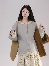 女性用 ウール混合クルーネックキルティングコート【冬用・軽量・暖かさ抜群】