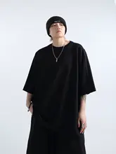 涼感水滑棉のオーバーサイズ七分袖Tシャツ【シンプルデザイン・ゆったりフィット】