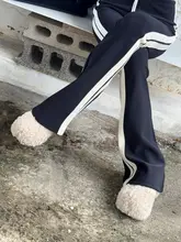 厚底羊羔毛パッド付きミュール【冬用・小柄向け・デザインシューズ】