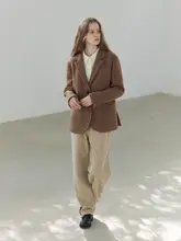 ハリスツイードウールのダブルスリットスーツジャケット