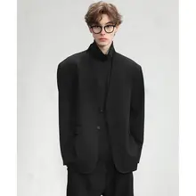 無領パッド入りカジュアルジャケット【春秋用・ゆったりシルエット】