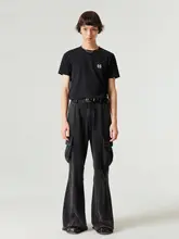 Simple Project コットン製 ロゴプリント ラウンドネック 微フィット 半袖Tシャツ 男女兼用