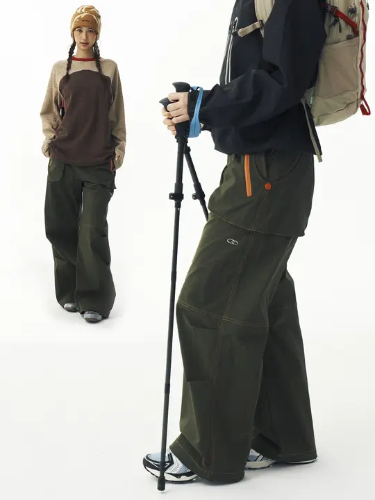 カーゴパンツ パラシュートパンツ ユニセックス 速乾 通気性 ゆったり アウトドア 登山 クライミング カジュアル 春秋「wooye」
