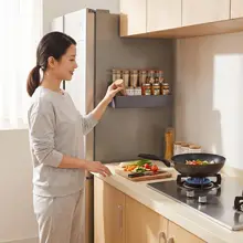 マグネット式多機能調味料収納ラック【壁掛け・キッチン用・マルチレイヤー】