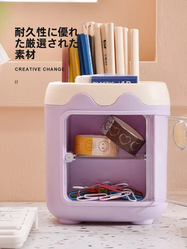 可愛いデザインのマルチポケットブタ型ペンスタンド：収納ボックスと少女心を融合した文房具の選択肢
