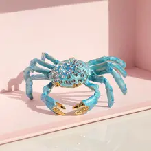 金属製 蟹モチーフのジュエリーボックス【手作り・エナメル仕上げ】