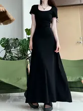 小柄向き フランス風グレー短袖ワンピース【エレガントなシルエット・ウエストゴム仕様・夏用】