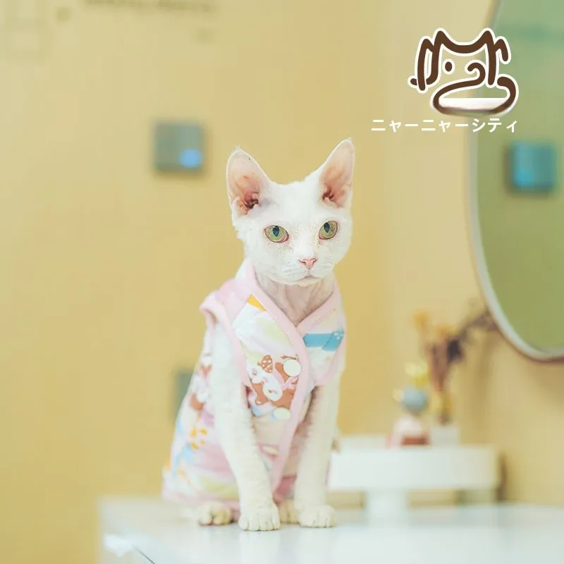 無毛猫用ジャケット：スフィンクス・デボン向けの冬用加綿フリースライニングベスト