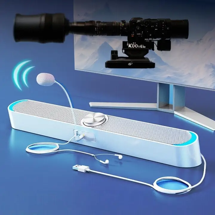 パソコン用スピーカー【Bluetooth・有線・マイク付・一体型】
