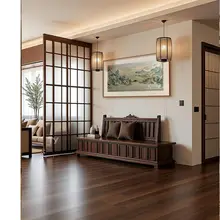 新中式千里江山図 手描き油絵【茶室・リビングの装飾に最適・寝室用】