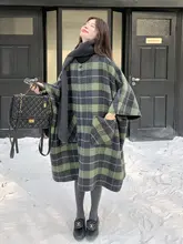 チェック柄ツーベースウールコート【リバーシブル・トレンディ・女性用】
