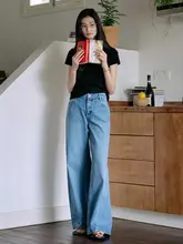 Jicouture Denim 2色デニムワイドレッグパンツ【夏用・フィット・ストレート】