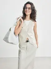 2点セット レディース ベスト ワイドパンツ ストライプ テクスチャー シンプル カジュアル ヴィンテージ きれいめ 上品