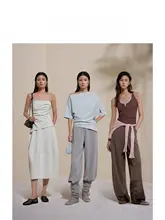 セットアップ レディース チューブトップ ストレートパンツ シンプル カジュアル おしゃれ こなれ感