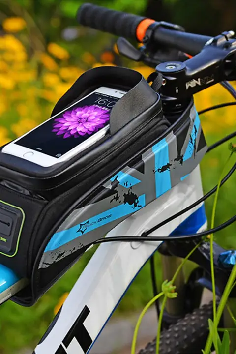 サイクルバッグ フロントバッグ トップチューブバッグ スマホ収納 撥水 マウンテンバイク用 「ROCKBROS」