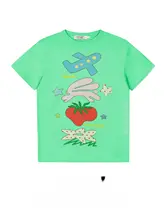 カジュアルなアニメプリント 半袖Tシャツ【女性用・夏用・極上の柔らかさ】（セットアップ対応）