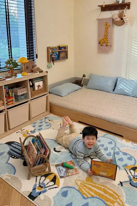 無害でかわいい子供部屋用ラグマット【リビング・ソファ・テーブルマット】【温かみのあるデザイン】