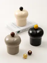 北欧スタイルのカラフルな収納缶【メンフィスデザイン・蓋付き】