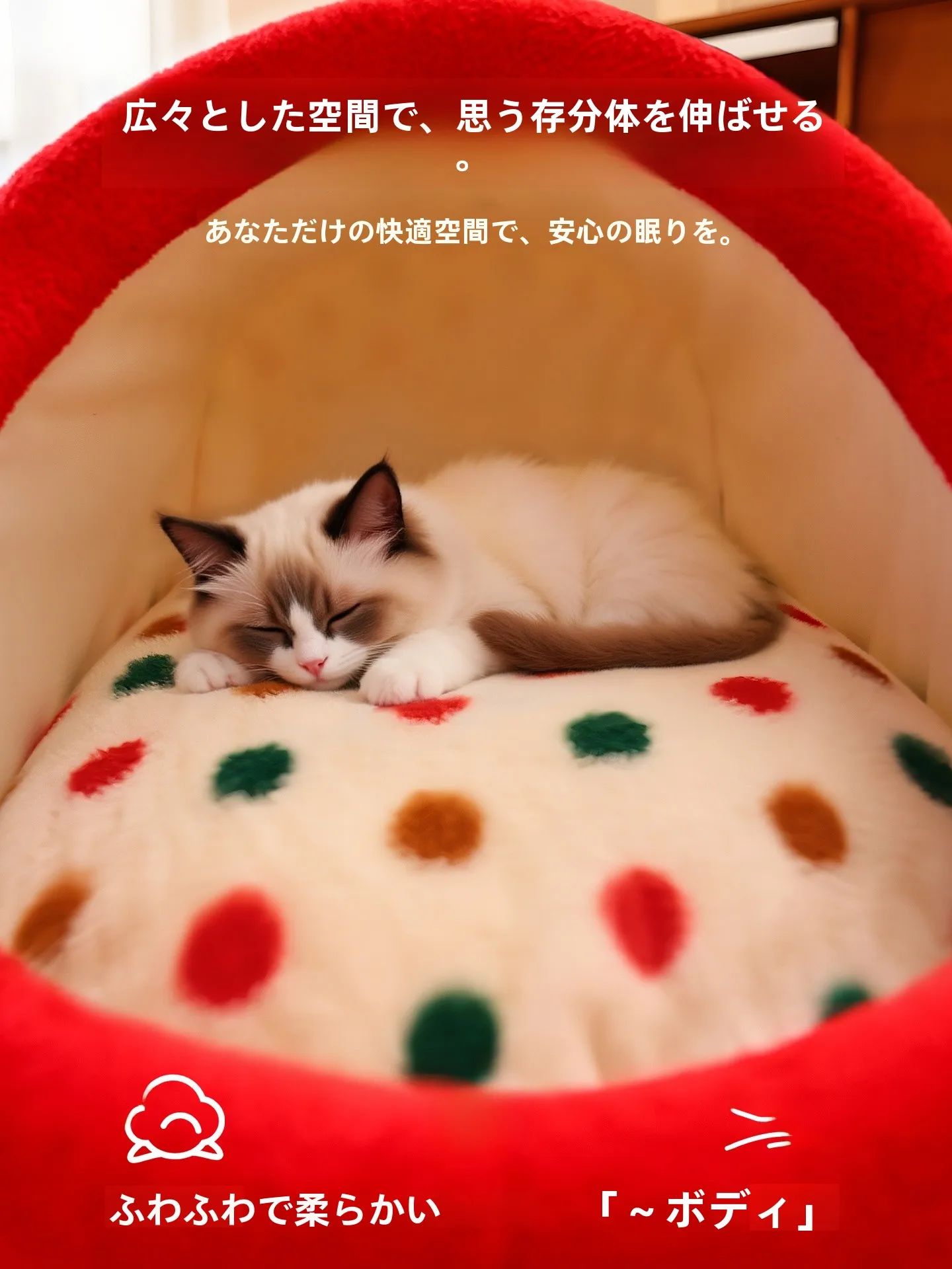 季節を問わない半閉じ型キャットベッド【暖かさと安心感を提供】