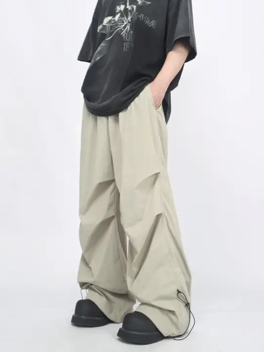 カーゴパンツ メンズ ワイド ルーズ プリーツ デザイン性 アメリカンスタイル 上品 カジュアル インスタ映え ハイストリート 「Mz」