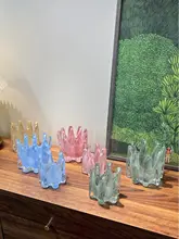 超現実主義の王冠型ガラスキャンドルホルダー【アートホームデコレーション】