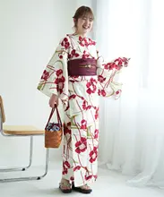 伝統的なスタイルの女性用浴衣【純綿・日本旅行・花火大会用】