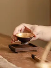 天然木製茶托盤【小型・禅風・檀木製・茶器用】
