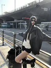 レトロブラウンのスエードライダースジャケット【ゆったりシルエット・秋冬用】