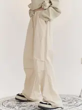 膝裏プリーツラウンジパンツ 女性 秋2023新作 ワイドフィットスポーツパンツ