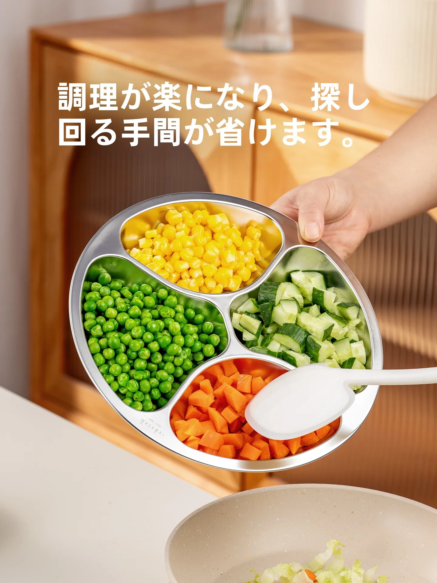 304ステンレス製仕切り付き料理プレート：一人暮らし向けの多機能調理道具