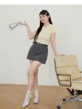 極上の柔らかさの大きいサイズの半袖ニットTシャツ【夏用・ドパミンプリント・ゆったりフィット】