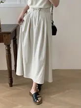 XinmonLee ハイウエストAラインスカート【夏用・ゆったり・スウィートスタイル】