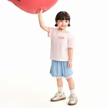 女児用 デニムショートパンツ【夏用・UVカット・涼感】（セットアップ対応）