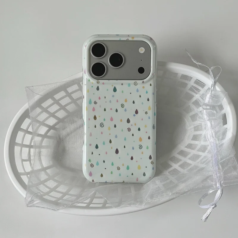 iPhone14 ケース どのブランドがおすすめ？カラフルな雨滴デザインが夏のアウトドアを彩る