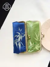 ペンケース がま口 文具ケース 小物入れ 竹柄 チャイナテイスト ヴィンテージ