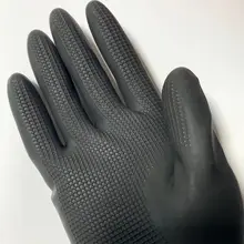 美容院専用ヘアカラー手袋【黒色・ラバー製・プロフェッショナル用】