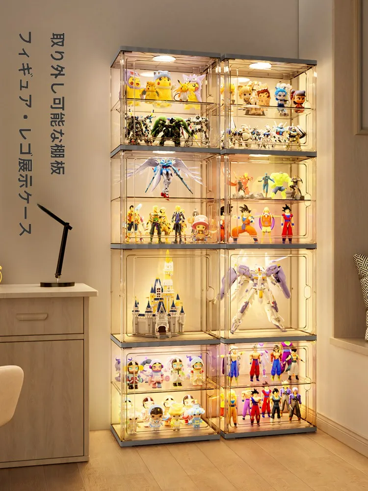 透明アクリル製フィギュアディスプレイキャビネット：LEDライト付きコレクション収納の実用性と構造解析