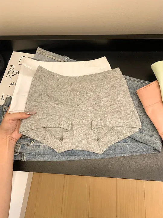 婦人用 コットン製抗菌ショーツ【ハイウエスト・大きいサイズ・収腹デザイン・ボクサータイプ】（セットアップ対応）